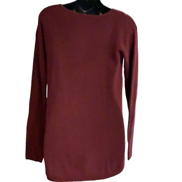 Talbots  Women’s Sweater  Maroon Size Extra Small Cotton Blend - Picture 7 of 8